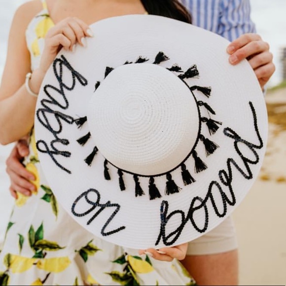 Baby on Board Announcement Sun Hat Maternity - Picture 2 of 6